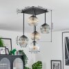 Ripoll Plafondlamp, Kogellampje Amber, Duidelijk, Rookkleurig, 5-lichts