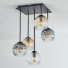 Ripoll Plafondlamp, Kogellampje Amber, Duidelijk, Rookkleurig, 5-lichts
