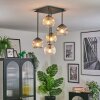 Ripoll Plafondlamp, Kogellampje Amber, Duidelijk, Rookkleurig, 5-lichts