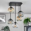 Ripoll Plafondlamp, Kogellampje Amber, Duidelijk, Rookkleurig, 5-lichts