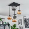 Ripoll Plafondlamp, Kogellampje Amber, Rookkleurig, 5-lichts