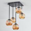 Ripoll Plafondlamp, Kogellampje Amber, 5-lichts