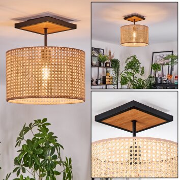 Barcos Plafondlamp Natuurlijke kleuren, Zwart, 1-licht