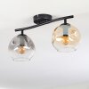 Ripoll Plafondlamp, Kogellampje Amber, Duidelijk, Rookkleurig, 2-lichts