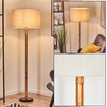 Flemming Staande lamp Natuurlijke kleuren, Zwart, 1-licht