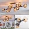 Ripoll Plafondlamp, Kogellampje Amber, Rookkleurig, 10-lichts