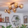 Ripoll Plafondlamp, Kogellampje Amber, Rookkleurig, 10-lichts