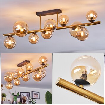 Chehalis Plafondlamp, Kogellampje Goud, Zwart, 10-lichts