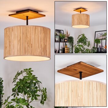 Bongal Plafondlamp Natuurlijke kleuren, Zwart, 1-licht