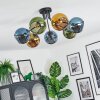 Koyoto Plafondlamp, Kogellampje 82 cm Blauw, Goud, Groen, 7-lichts