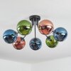 Gastor Plafondlamp, Kogellampje 82 cm Blauw, Groen, Koperkleurig, 7-lichts