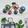 Gastor Plafondlamp, Kogellampje 82 cm Blauw, Groen, Koperkleurig, 7-lichts