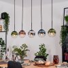 Gastor Hanglamp, Kogellampje, Hanglamp Blauw, Chroom, Groen, Duidelijk, Koperkleurig, Rookkleurig, 5-lichts