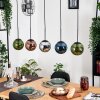 Gastor Hanglamp, Kogellampje, Hanglamp Blauw, Chroom, Groen, Koperkleurig, Rookkleurig, 5-lichts