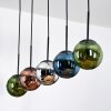Gastor Hanglamp, Kogellampje, Hanglamp Blauw, Chroom, Groen, Koperkleurig, Rookkleurig, 5-lichts