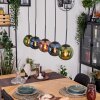 Gastor Hanglamp, Kogellampje, Hanglamp Blauw, Groen, Koperkleurig, 5-lichts