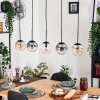 Gastor Hanglamp, Kogellampje, Hanglamp Amber, Duidelijk, Rookkleurig, 5-lichts