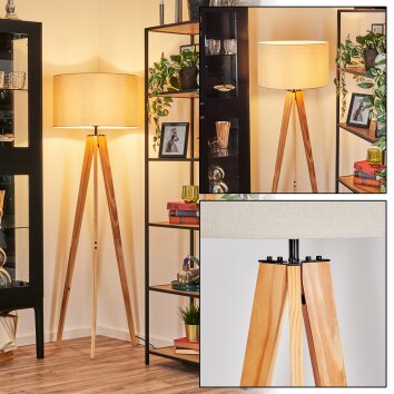 Flemming Staande lamp Natuurlijke kleuren, Zwart, 1-licht