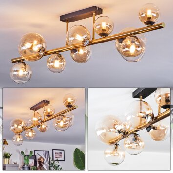 Chehalis Plafondlamp, Kogellampje Goud, Zwart, 10-lichts