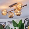 Chehalis Plafondlamp, Kogellampje Amber, Rookkleurig, 5-lichts