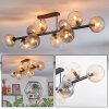 Koyoto Plafondlamp, Kogellampje Amber, Duidelijk, Rookkleurig, 10-lichts