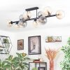 Koyoto Plafondlamp, Kogellampje Amber, Duidelijk, Rookkleurig, 10-lichts