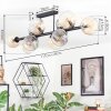 Koyoto Plafondlamp, Kogellampje Amber, Duidelijk, Rookkleurig, 10-lichts