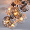 Koyoto Plafondlamp, Kogellampje Amber, Duidelijk, Rookkleurig, 10-lichts