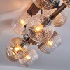Koyoto Plafondlamp, Kogellampje Amber, Duidelijk, Rookkleurig, 10-lichts