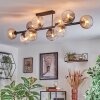 Koyoto Plafondlamp, Kogellampje Amber, Duidelijk, Rookkleurig, 10-lichts