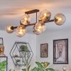 Koyoto Plafondlamp, Kogellampje Amber, Duidelijk, Rookkleurig, 10-lichts