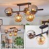 Gastor Plafondlamp, Kogellampje Amber, Rookkleurig, 5-lichts