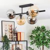Gastor Plafondlamp, Kogellampje Amber, Duidelijk, Rookkleurig, 5-lichts