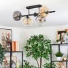 Gastor Plafondlamp, Kogellampje Amber, Duidelijk, Rookkleurig, 5-lichts