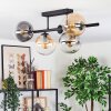 Gastor Plafondlamp, Kogellampje Amber, Duidelijk, Rookkleurig, 5-lichts