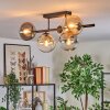 Gastor Plafondlamp, Kogellampje Amber, Duidelijk, Rookkleurig, 5-lichts