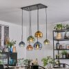 Koyoto Hanglamp, Kogellampje, Hanglamp Blauw, Goud, Groen, Duidelijk, Koperkleurig, 6-lichts