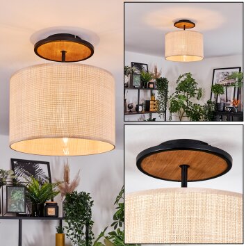 Sabadim Plafondlamp Natuurlijke kleuren, Zwart, 1-licht