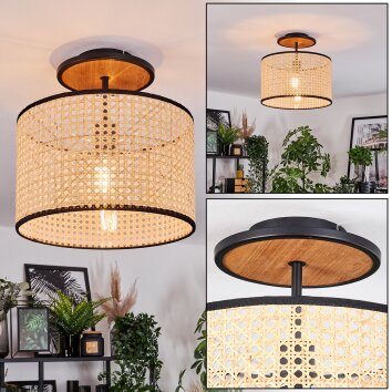 Ramila Plafondlamp Natuurlijke kleuren, Zwart, 1-licht