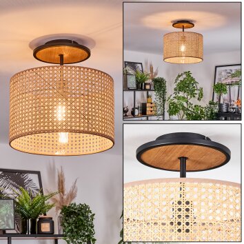 Ramila Plafondlamp Natuurlijke kleuren, Zwart, 1-licht