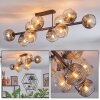 Ripoll Plafondlamp, Kogellampje Amber, Duidelijk, Rookkleurig, 10-lichts
