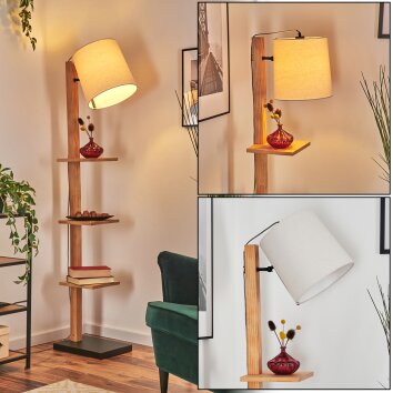 Venor Staande lamp Bruin, Natuurlijke kleuren, Zwart, 1-licht
