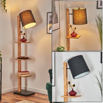 Venor Staande lamp Bruin, Natuurlijke kleuren, Zwart, 1-licht