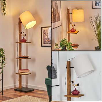 Venor Staande lamp Donkerbruin, Natuurlijke kleuren, Zwart, 1-licht