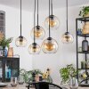 Koyoto Hanglamp, Kogellampje, Hanglamp Amber, Duidelijk, 6-lichts