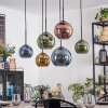 Koyoto Hanglamp, Kogellampje, Hanglamp Blauw, Goud, Groen, Koperkleurig, 6-lichts