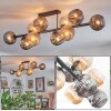 Ripoll Plafondlamp, Kogellampje Amber, Rookkleurig, 10-lichts