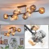Ripoll Plafondlamp, Kogellampje Amber, Duidelijk, Rookkleurig, 10-lichts