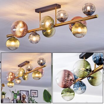 Chehalis Plafondlamp, Kogellampje Goud, Zwart, 10-lichts