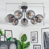 Koyoto Plafondlamp, Kogellampje 82 cm Rookkleurig, 7-lichts